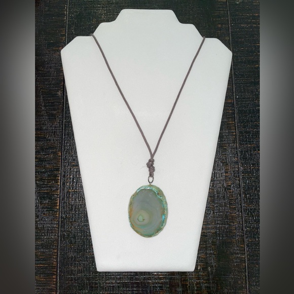 Agate Slice Necklace - Picture 1 of 2